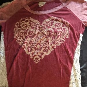 Burgundy lace back top from Buckle